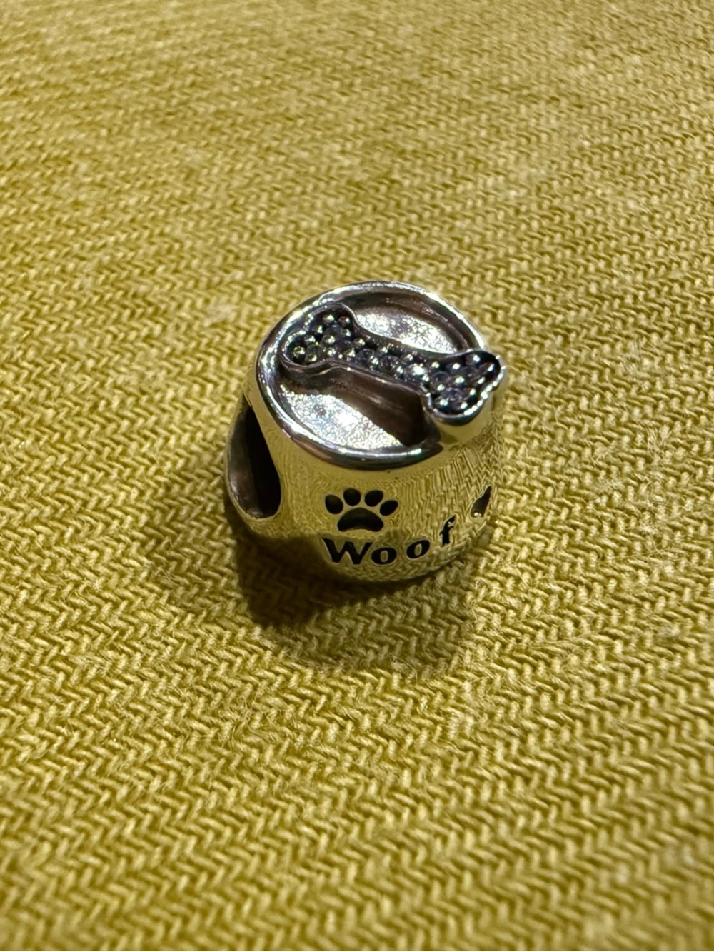 Pandora Silver Woof Paw Bone Charm